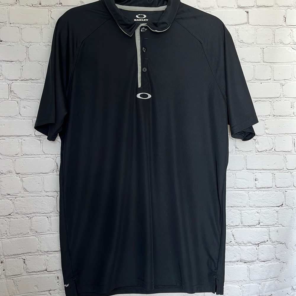 Oakley | Men's Black Dri-Fit Performance Golf Polo Short Sleeve Shirt | Medium